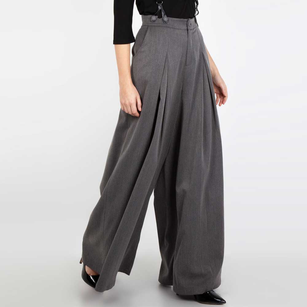 Voodoo Vixen - Khloe Wijde broek - Grijs